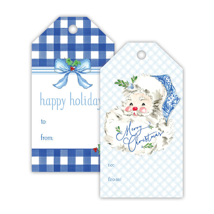 Blue & White Santa Gift Tags