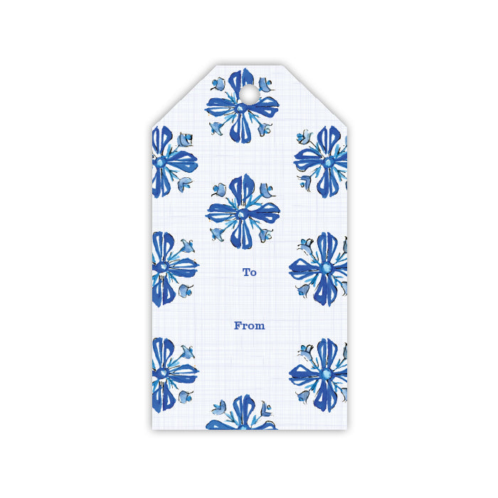 Blue Western Pattern Gift Tags