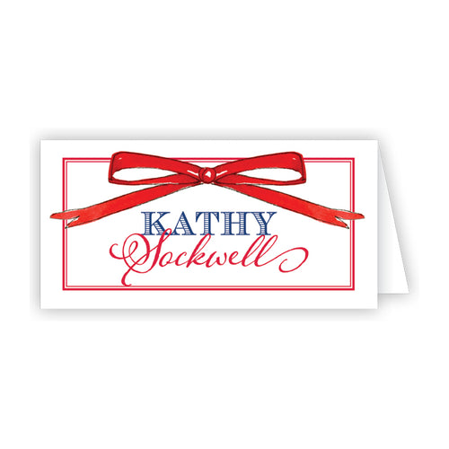 Red Bow Holiday Topairy Place Card
