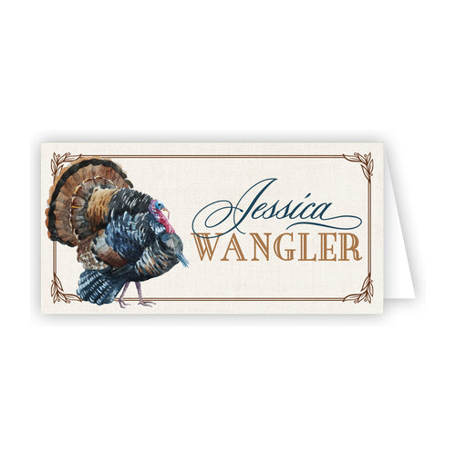 Turkey with Border Place Card