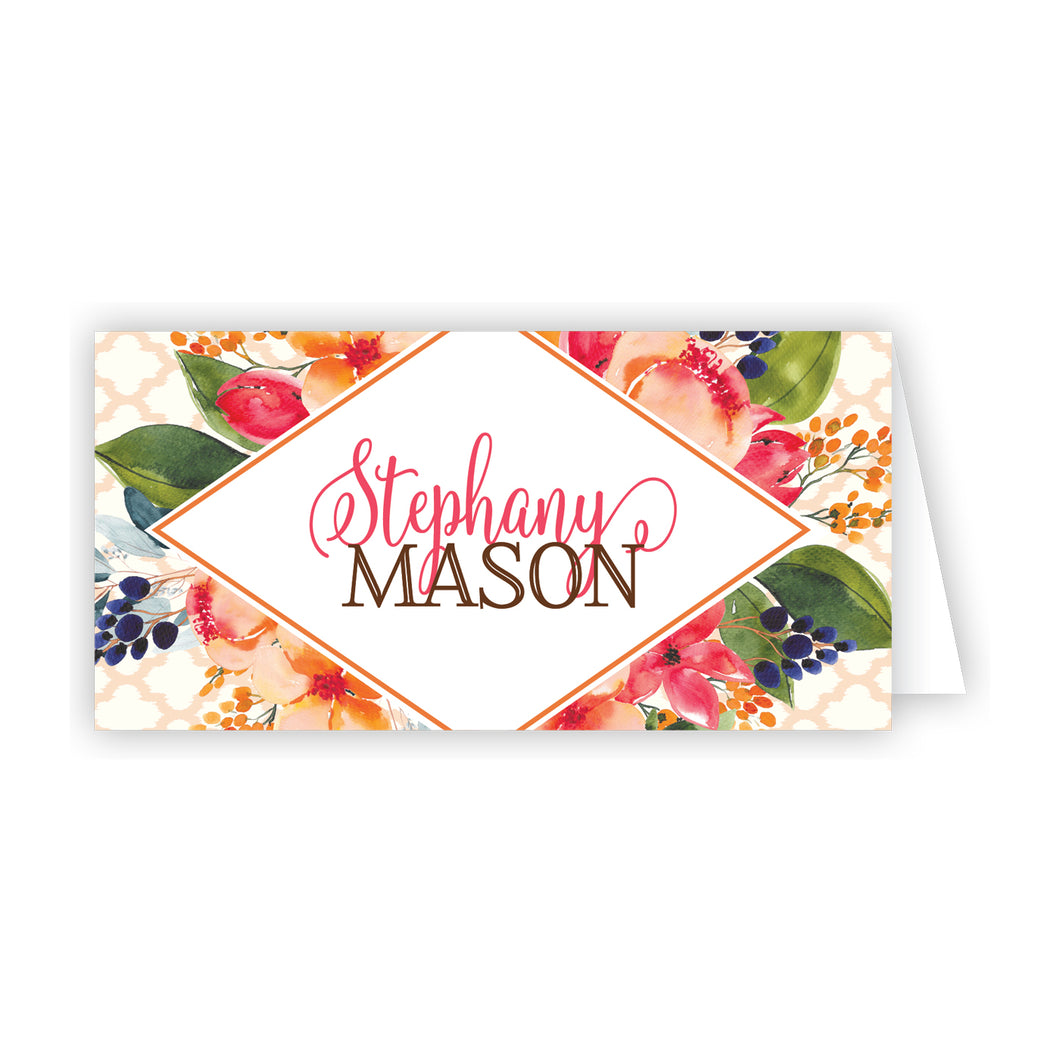 Pink Floral Place Card