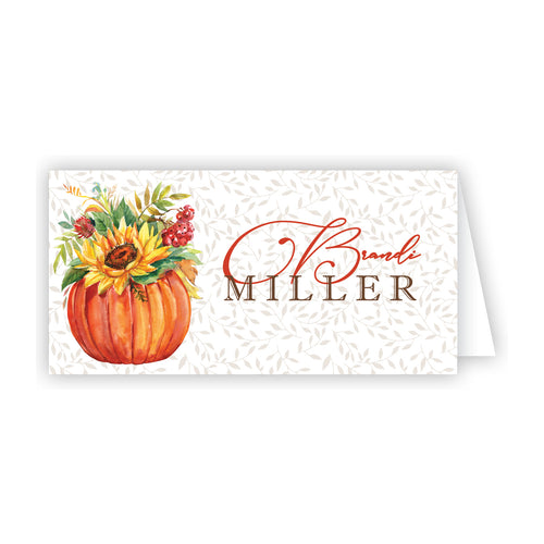 Floral Pumpkin Place Card