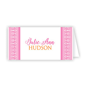 Asian Stripe Pink Place Card