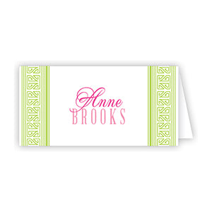 Asian Stripe Lime Place Card