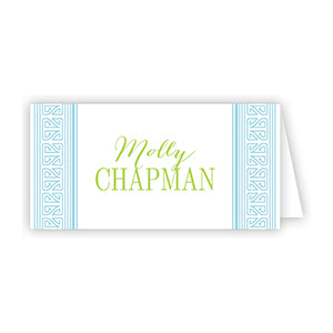 Asian Stripe Turquoise Place Card