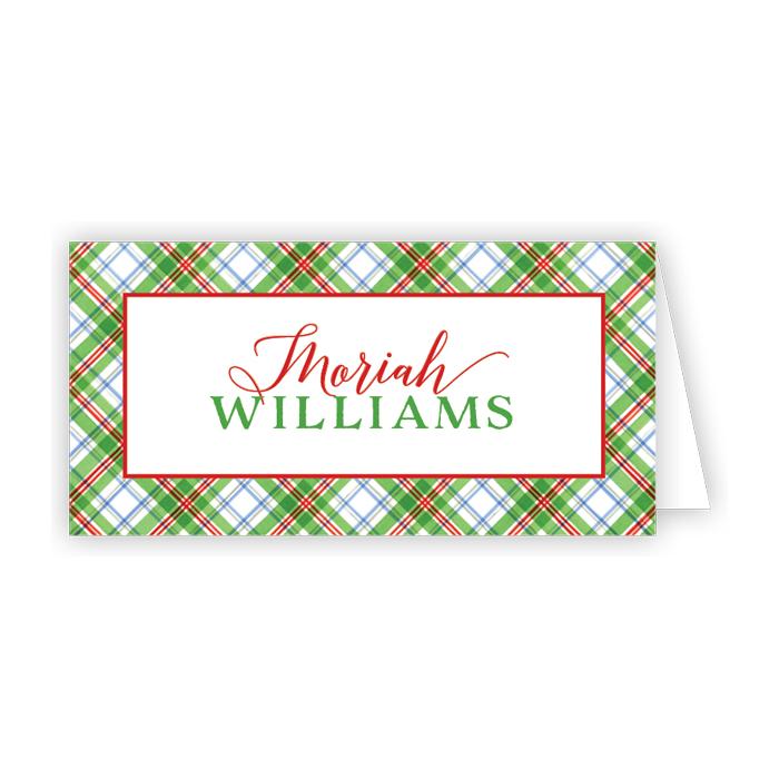 Holiday Plaid Place Card