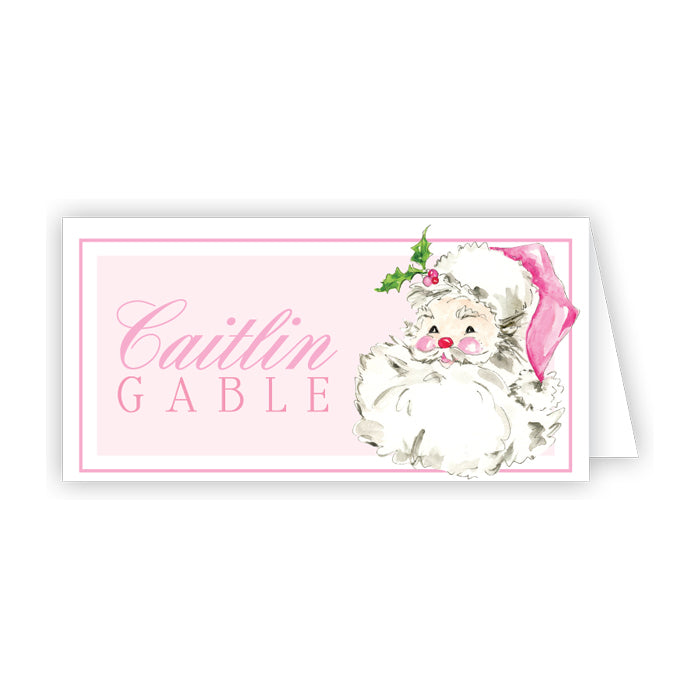 Pink Santa Place Card