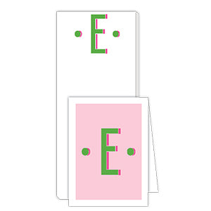 Color Block Monogram E Notepad Note Set