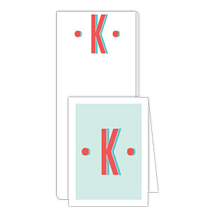 Color Block Monogram K Notepad Note Set