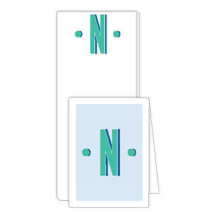 Color Block Monogram N Notepad Note Set