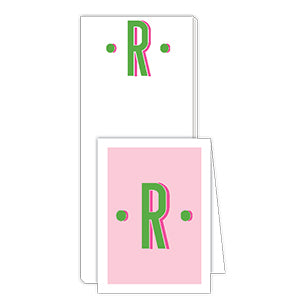 Color Block Monogram R Notepad Note Set