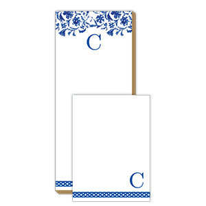 Blue and White Monogram C Notepad Note Set