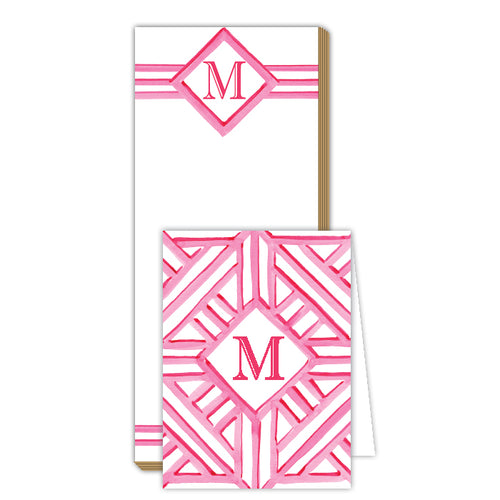 Lattice Monogram M Notepad Note Set