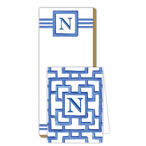 Lattice Monogram N Notepad Note Set