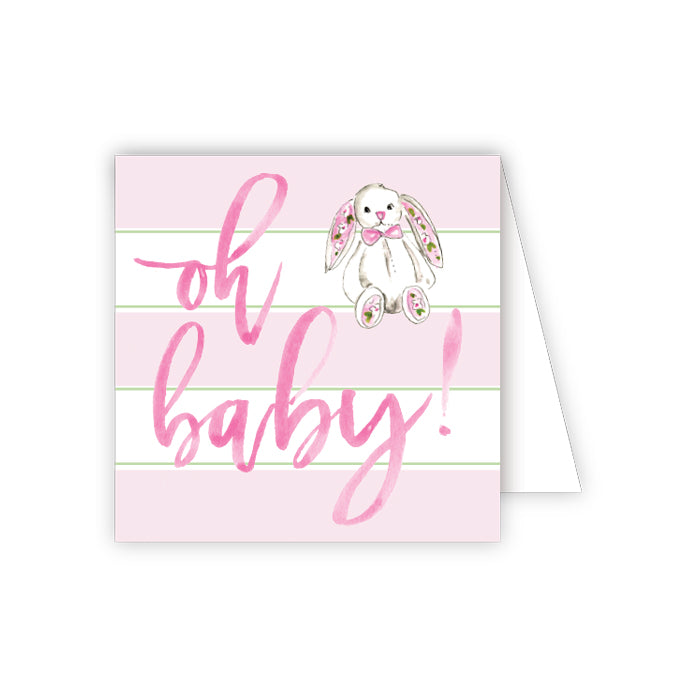 Oh Baby Pink Bunny Enclosure Card