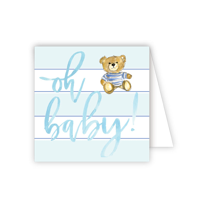 Oh Baby Blue Teddy Bear Enclosure Card