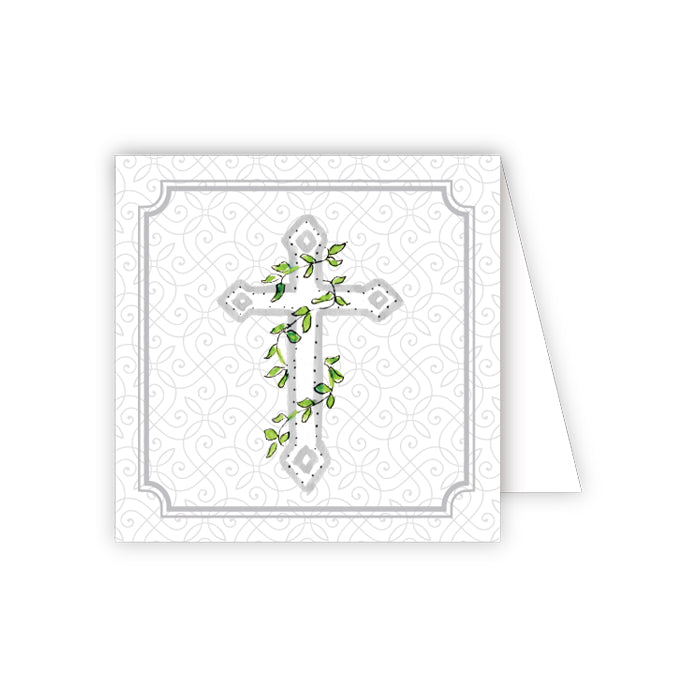 Gray Cross with Ivy Enclosure Card