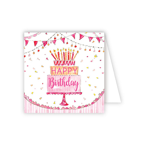 Pink Birthday Cake Enclosure Card