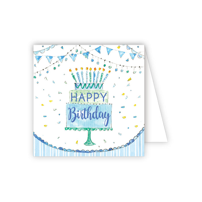 Blue Birthday Cake Enclosure Card