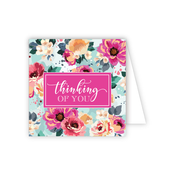 Thinking of You Pink Floral Enclosure Card