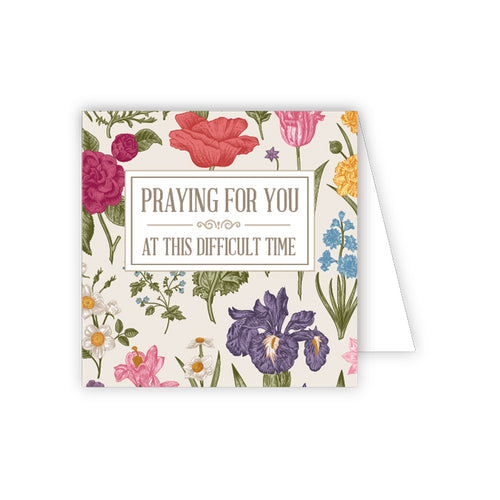 Praying for You at this Difficult Time Floral Enclosure Card