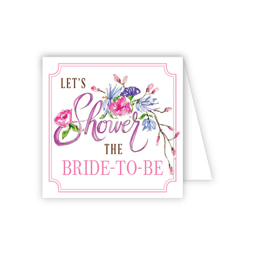 Shower the Bride-to-Be Pink Floral Enclosure Card