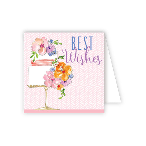 Best Wishes Floral Cake Enclosure Card