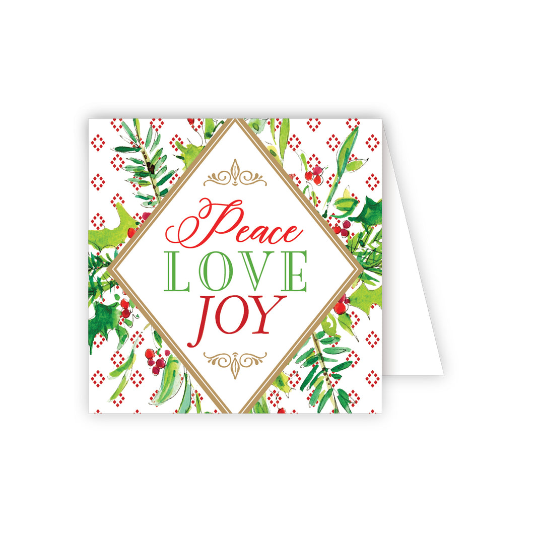 Peace Love Joy Enclosure Card