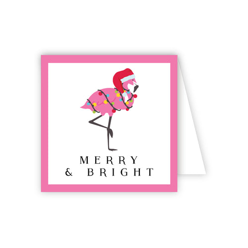Merry and Bright Flamingo Enclosure Card