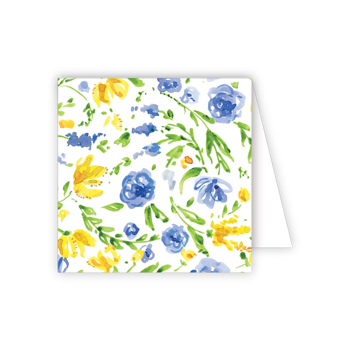 Blue and Yellow Floral Enclosure Card