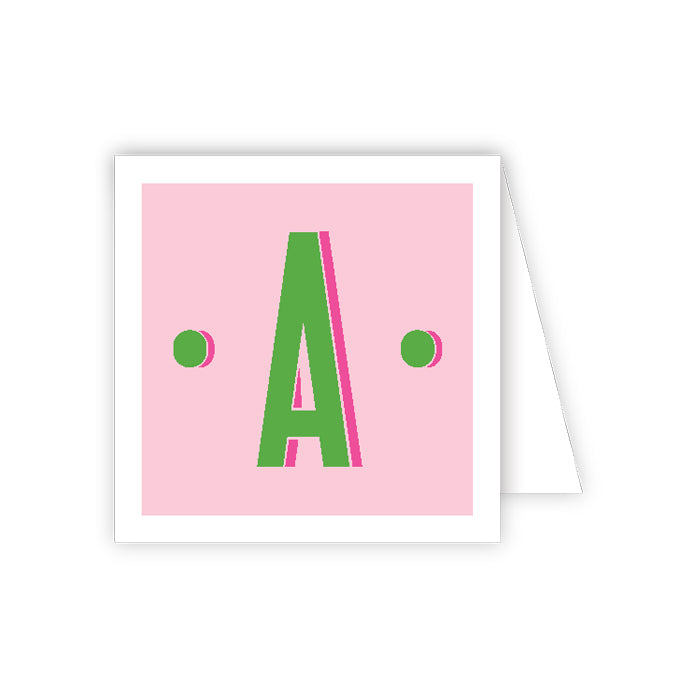 Color Block Monogram A Enclosure Card