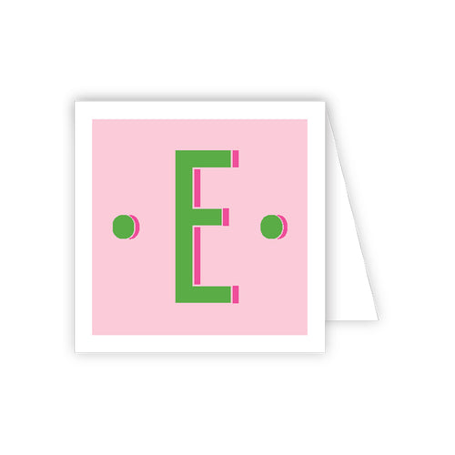 Color Block Monogram E Enclosure Card