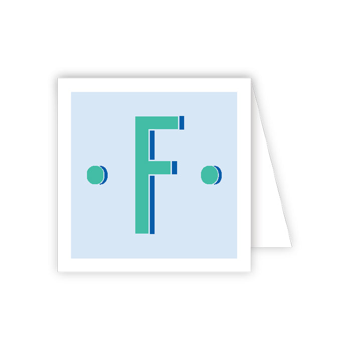 Color Block Monogram F Enclosure Card