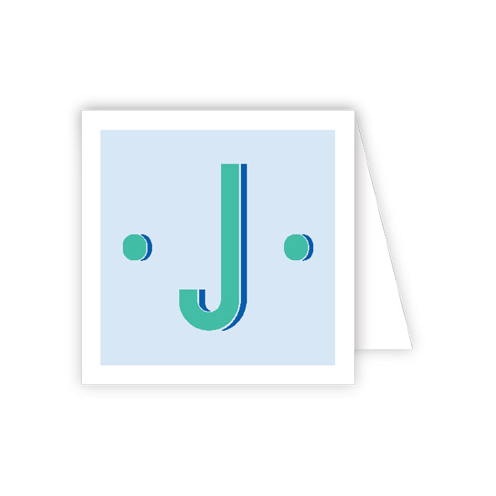 Color Block Monogram J Enclosure Card