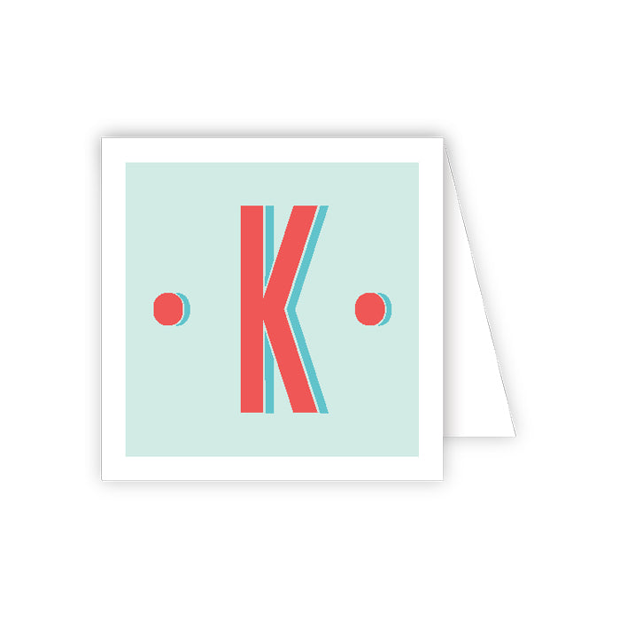 Color Block Monogram K Enclosure Card