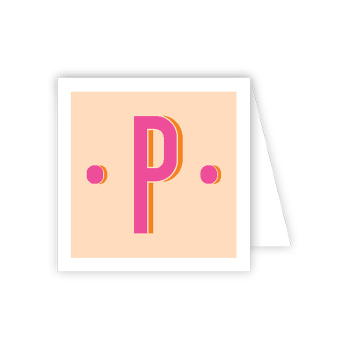 Color Block Monogram P Enclosure Card