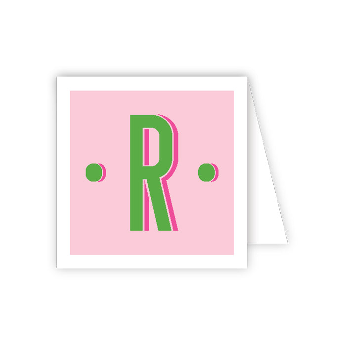 Color Block Monogram R Enclosure Card