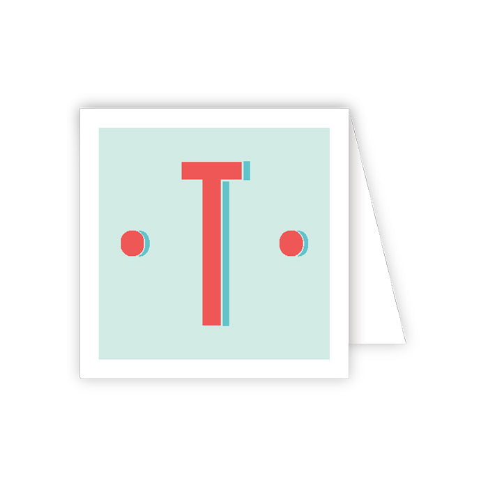 Color Block Monogram T Enclosure Card