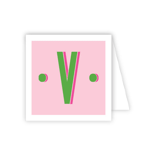 Color Block Monogram V Enclosure Card