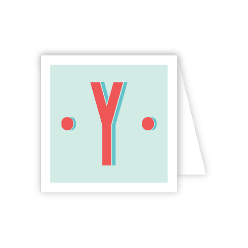 Color Block Monogram Y Enclosure Card