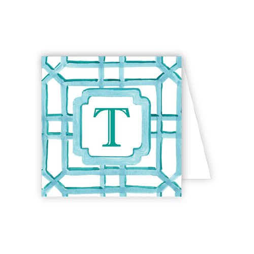 Lattice Monogram T Enclosure Card