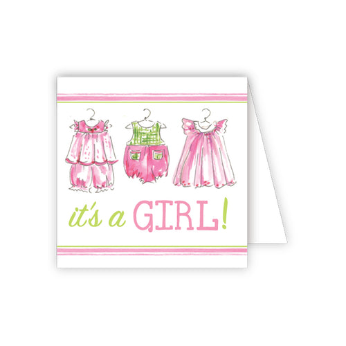 Its a Girl Pink Clothes Enclosure Card