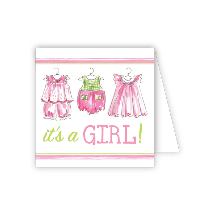 Its a Girl Pink Clothes Enclosure Card