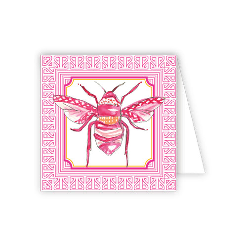 Handpainted Bee Pink Enclosure Card