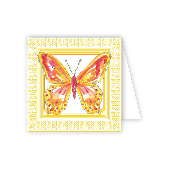 Handpainted Butterfly Yellow Enclosure Card