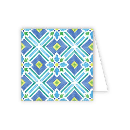 Handpainted Tiles Blue and Green Enclosure Card