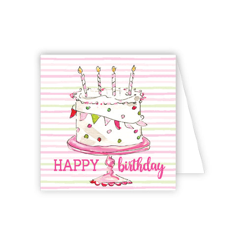Happy Birthday Cake Pink Enclosure Card