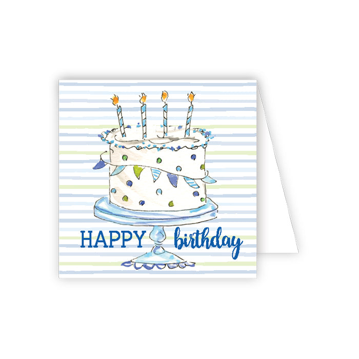 Happy Birthday Cake Blue Enclosure Card