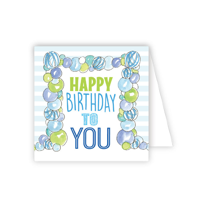 Happy Birthday To You Blue Balloons Enclosure Card