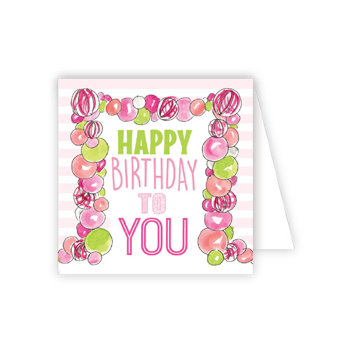 Happy Birthday To You Pink Balloons Enclosure Card
